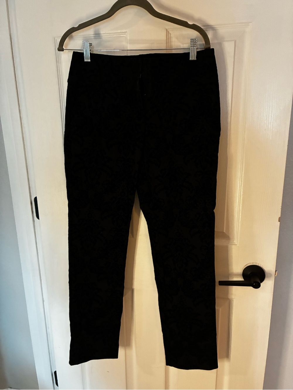 INC International Concepts Black Damask Straight Leg Pants